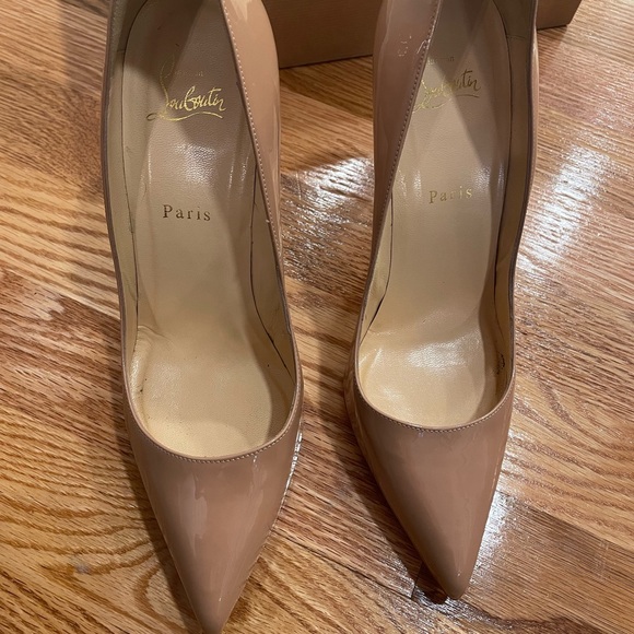 Christian Louboutin Pigalle Nude Patent Leather Heels - Picture 2 of 8